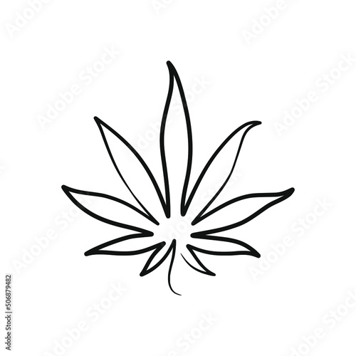 Cannabis continuous one line art design