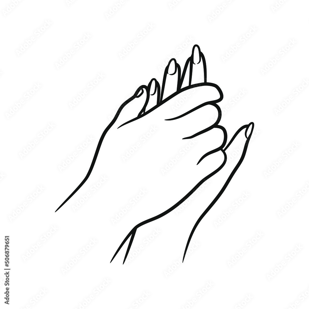 Fototapeta premium Hands couple line art illustration