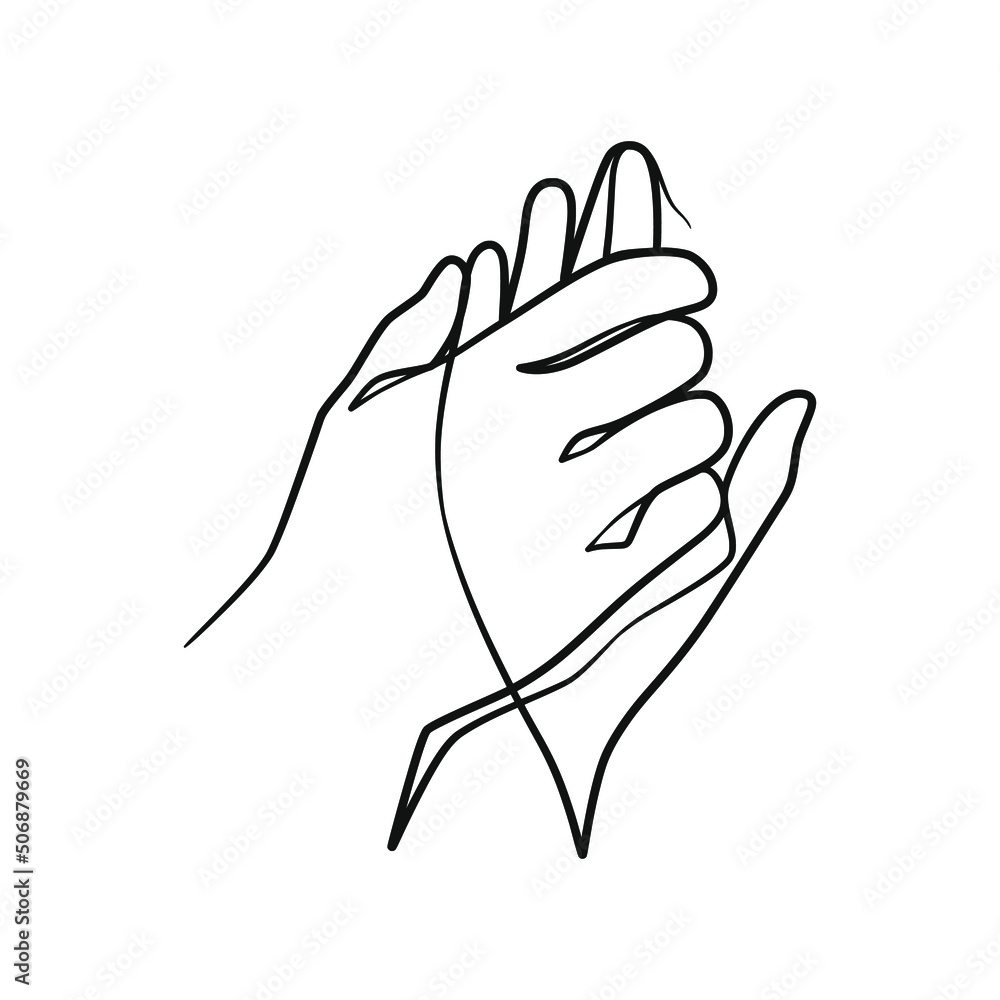 Continuous one line art drawing hands couple Continuous one line art drawing hands couple