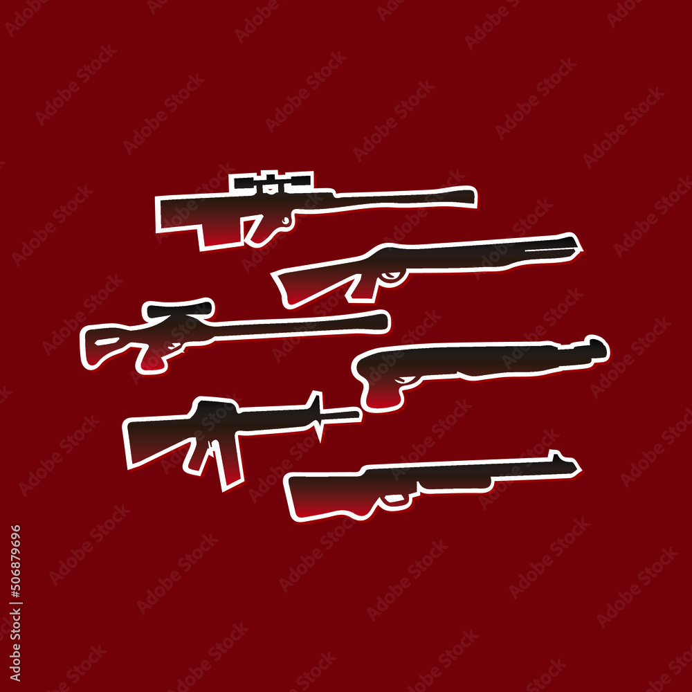 gun logo vector set