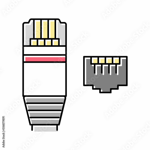 ethernet modem color icon vector illustration