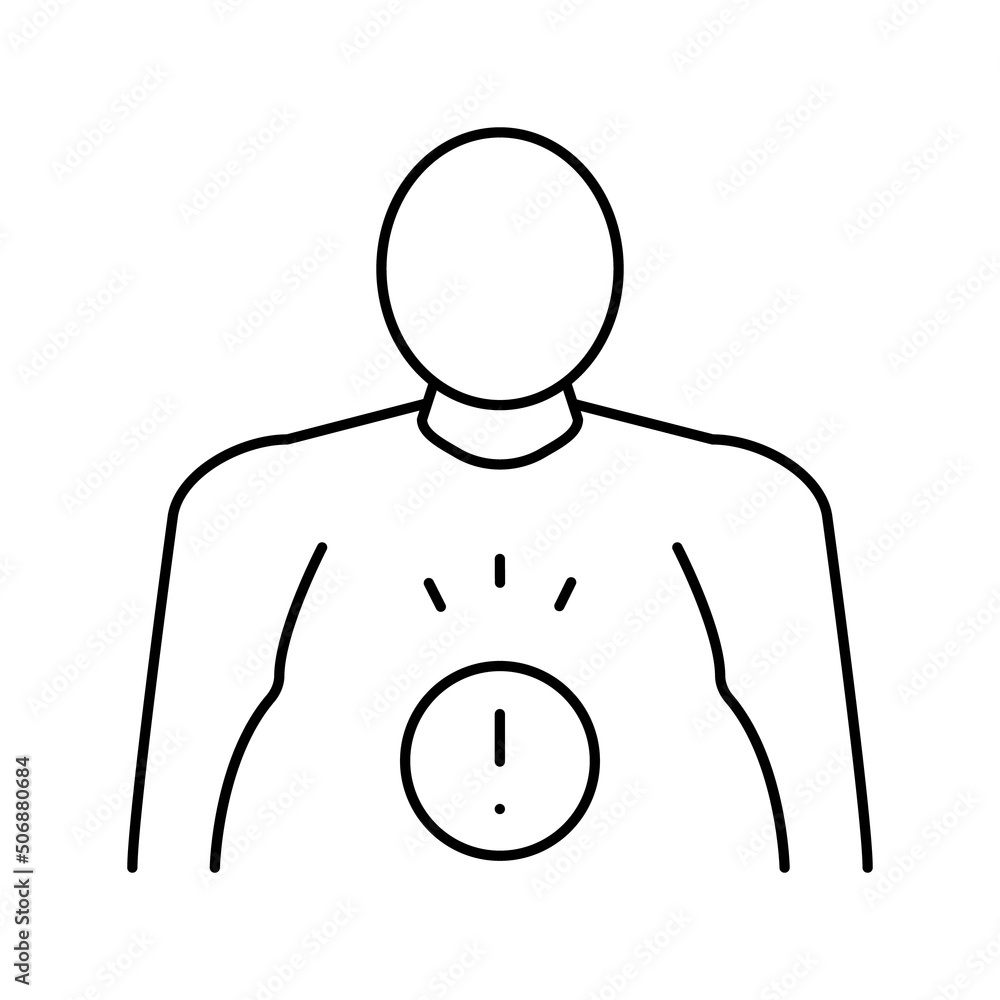 abdominal pain mesothelioma line icon vector illustration abdominal pain mesothelioma line icon vector illustration