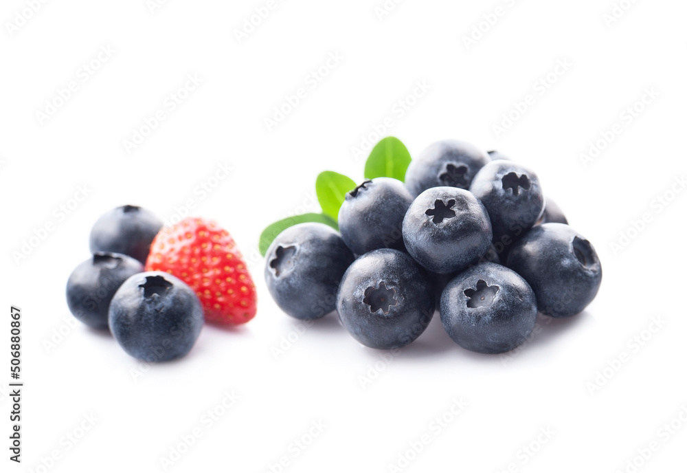 Sweet blueberries with wild strawberry Sweet blueberries with wild strawberry