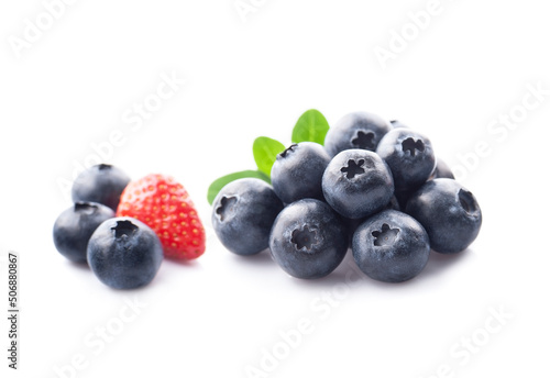 Sweet blueberries with wild strawberry