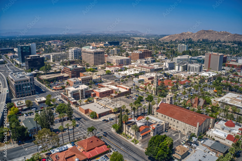 Aerial View of the Los Angeles Suburb of Riverside, California