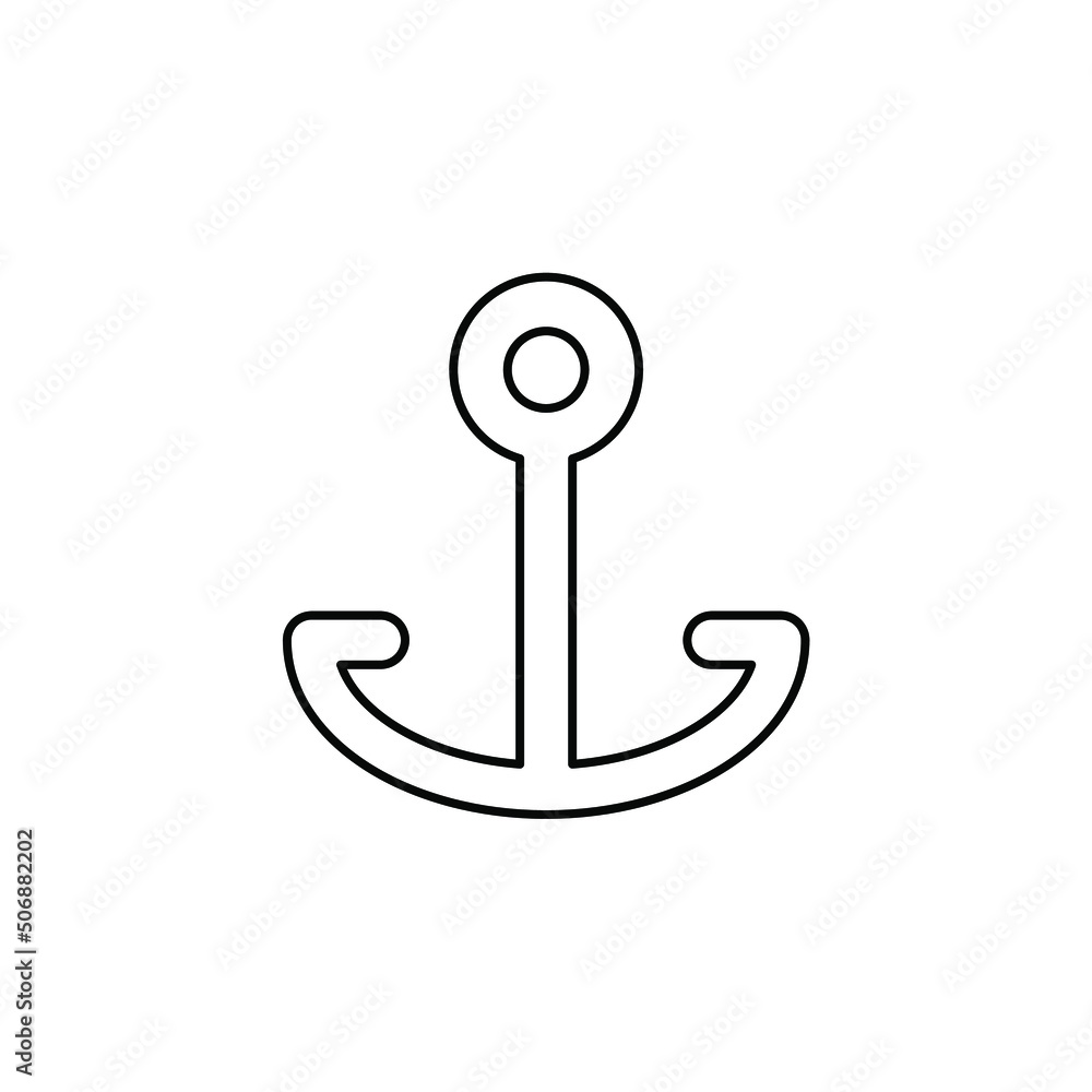 Anchor, Port Thin Line Icon Vector Illustration Logo Template. Suitable For Many Purposes. Anchor, Port Thin Line Icon Vector Illustration Logo Template. Suitable For Many Purposes.