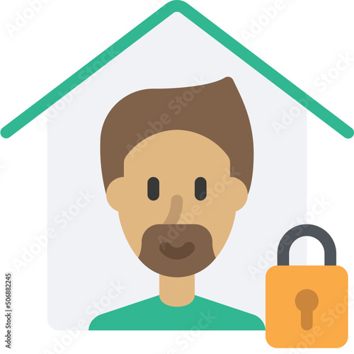Man In Self Isolation Icon