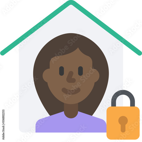 Woman In Self Isolation Icon