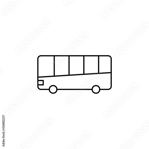 Bus, Autobus, Public, Transportation Thin Line Icon Vector Illustration Logo Template. Suitable For Many Purposes.