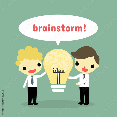 Business teamwork brainstorming success concept, Cooperation of businessman illustration.