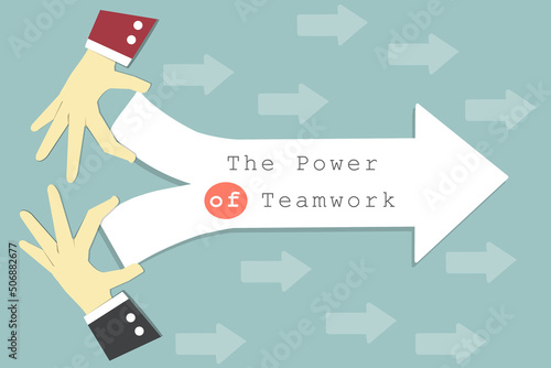 Business teamwork brainstorming success concept, Cooperation of businessman is power of teamwork, illustration.