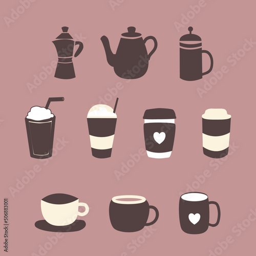 Wallpaper Mural Coffee hand drawn element vector and illustration Torontodigital.ca