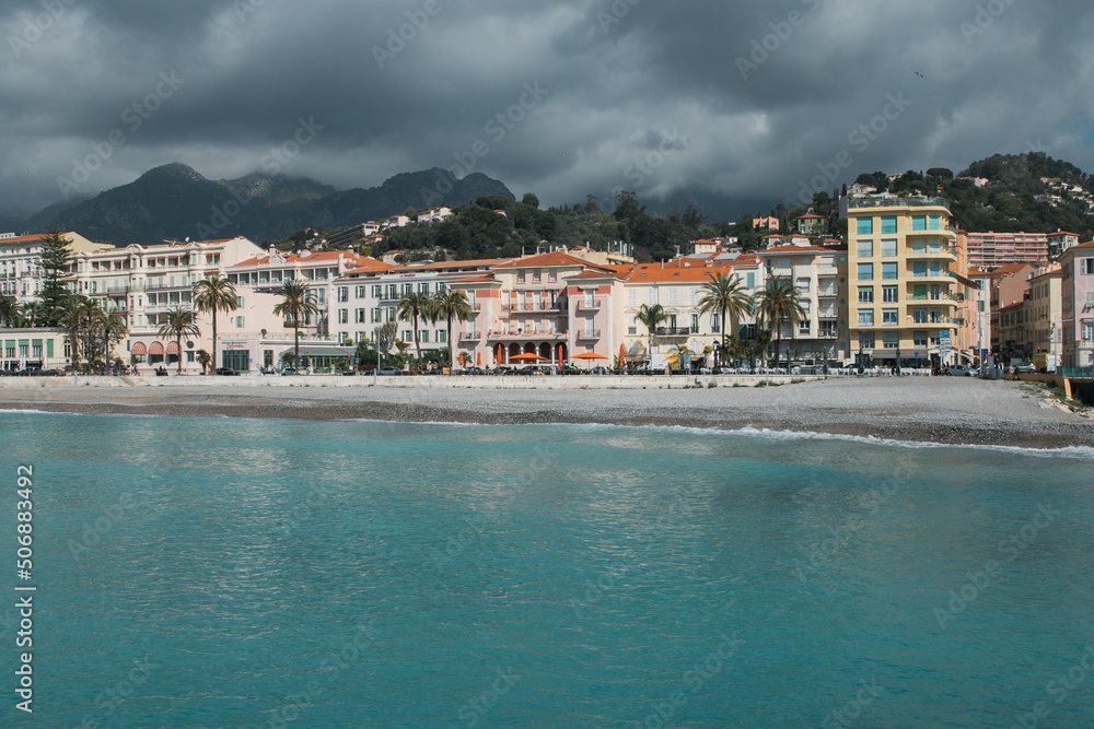 Fototapeta premium Menton, Cote d'Azur Ocean View in France