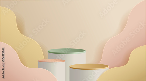 Abstract minimal scene. podium with in clean background for product presentation displays.