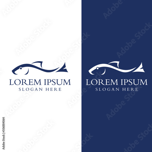 Fish logo, fishinghook, fish oil and seafood restaurant icon. With vector icon concept design illustration template