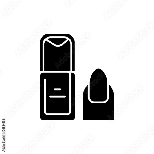 Pink nail polish color line icon. Pictogram for web page