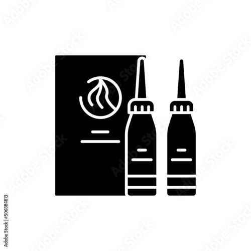 Perm products and hair straightener color line icon. Pictogram for web page