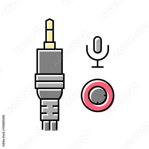 microphone port color icon vector illustration