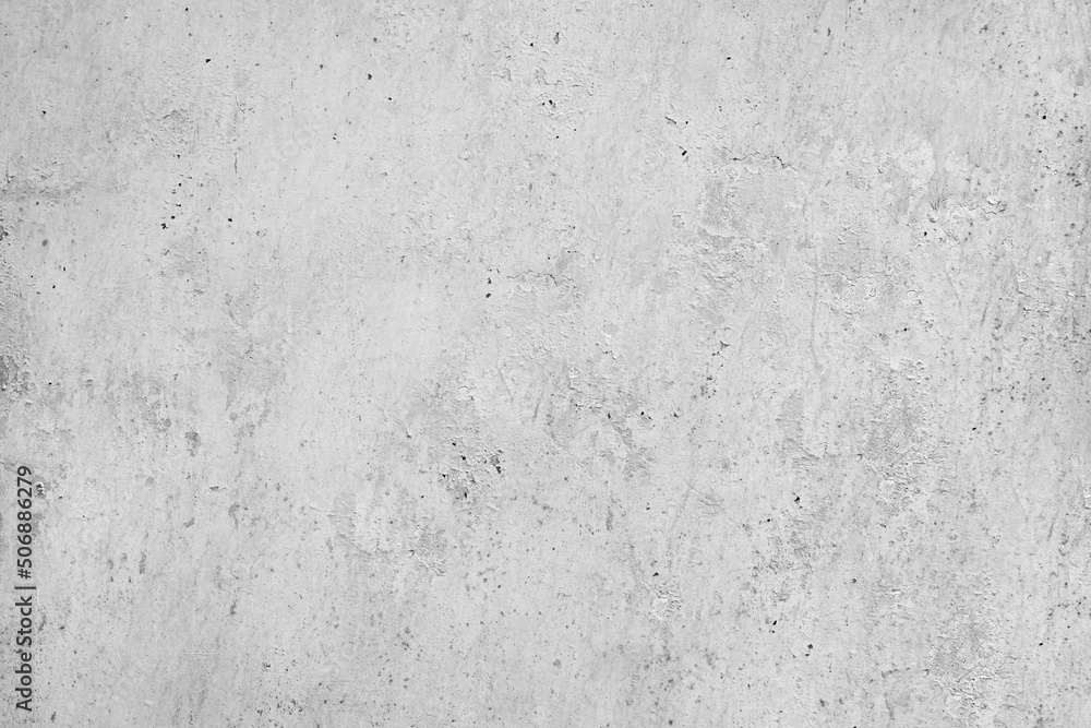 Obraz premium White vintage texture. Rough concrete wall surface with old plaster. Light gray grunge background with space for design.