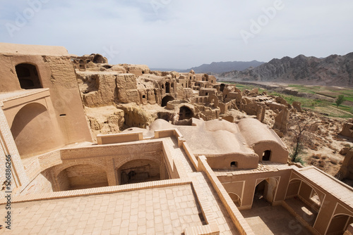 Kharanagh village in Yazd ity Iran ancient town mud-brick village of Kharanaq photo