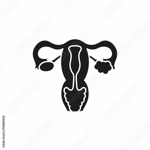 Polycystic ovary syndrome line color icon. Female reproductive system disease