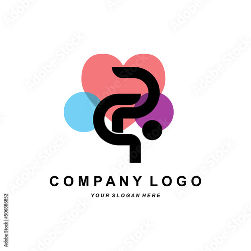 letter P logo corporate brand design  vector font illustration