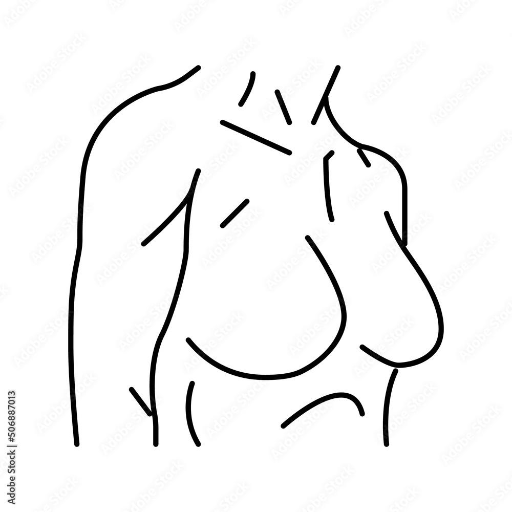 breast body line icon vector illustration breast body line icon vector illustration