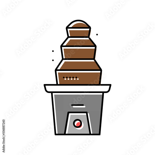 chocolate fondue fountain color icon vector illustration