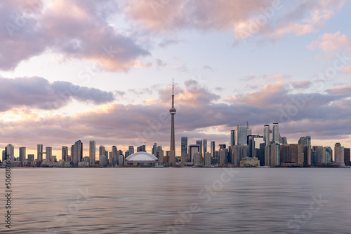 Toronto, Canada - Photograph - The skyline at sunset as seen from the islands