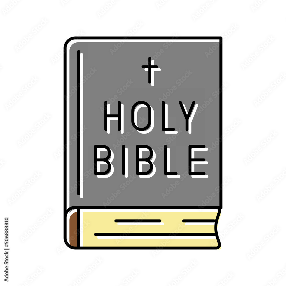 bible book color icon vector illustration
