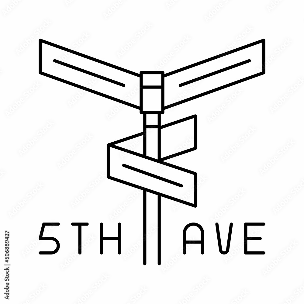 avenue 5th line icon vector illustration avenue 5th line icon vector illustration