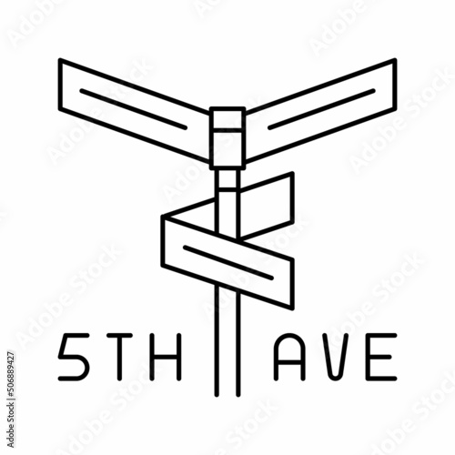 avenue 5th line icon vector illustration