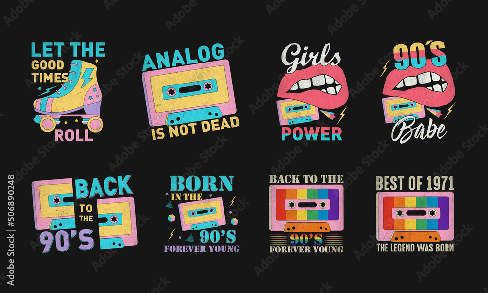 90's Cassette Tape Vintage T-shirt Vector