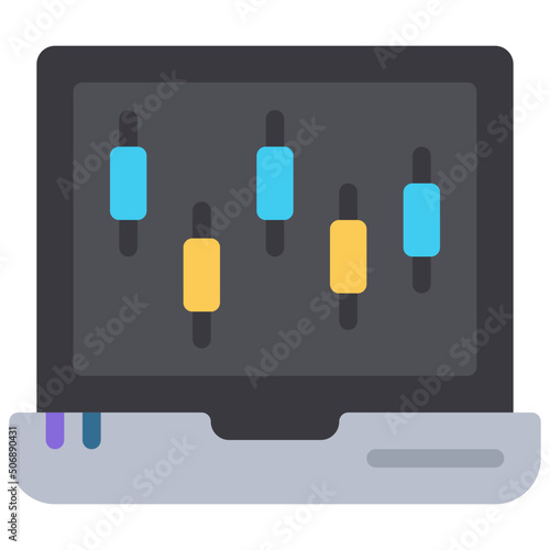 Laptop Stock Market Icon