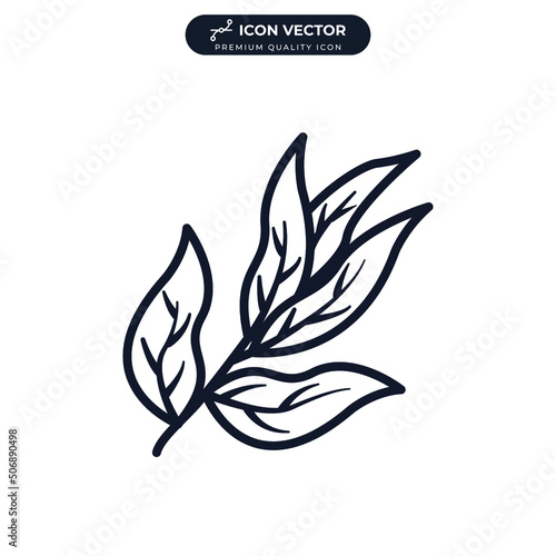 bay leaves icon symbol template for graphic and web design collection logo vector illustration