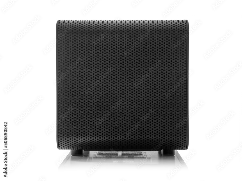 Modern black computer system unit isolated on white. Modern black computer system unit isolated on white.