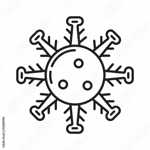 Bacteria, virus icon in line, outline style. Viral infection, amoeba, infusoria simple sign for app, web.