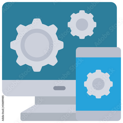 Computer To Mobile Development Icon