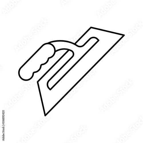 trowel tool line icon vector illustration