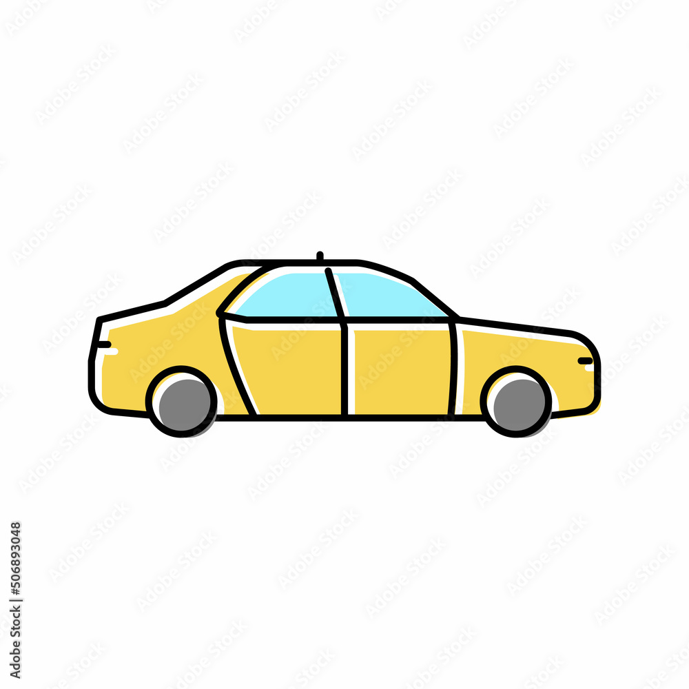 taxi transport color icon vector illustration