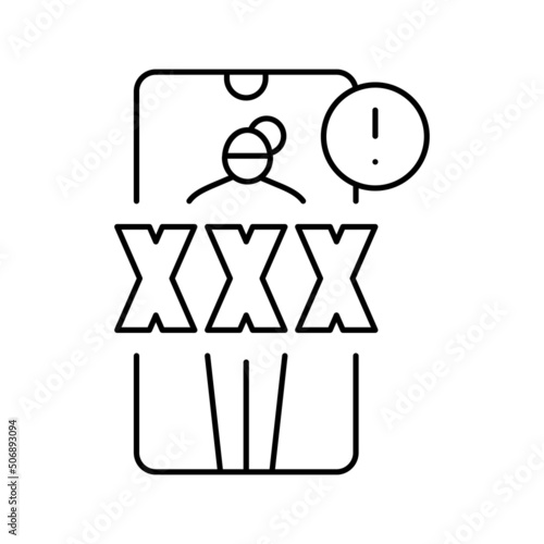 sharing intimate images without consent line icon vector illustration