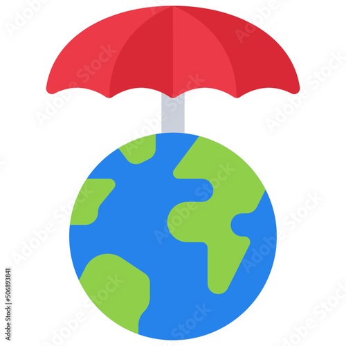 Umbrella Over Globe Icon