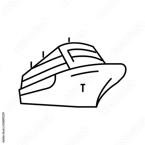 cruise ship liner marine transport line icon vector illustration