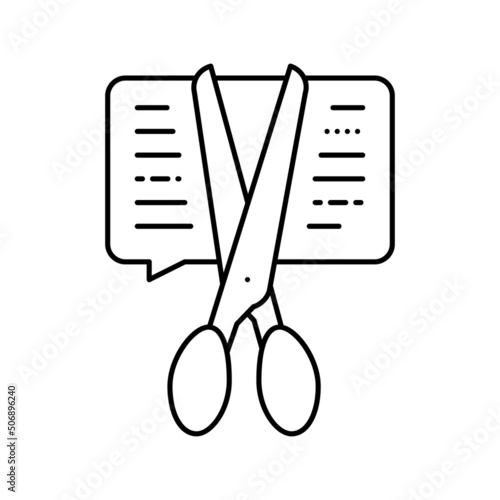 censorship social media line icon vector illustration