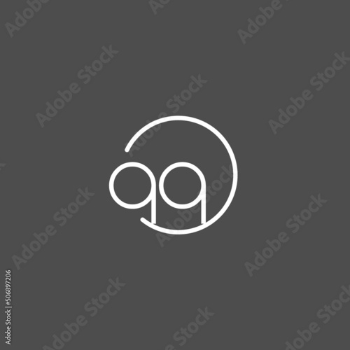 Letter QQ logo monogram with circles line style, simple but elegant logo design
