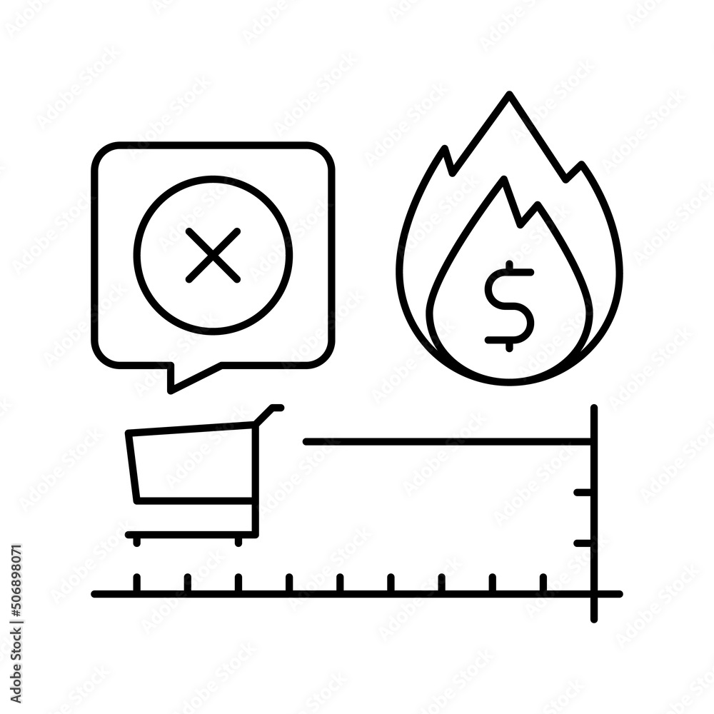 Obraz premium core inflation line icon vector illustration