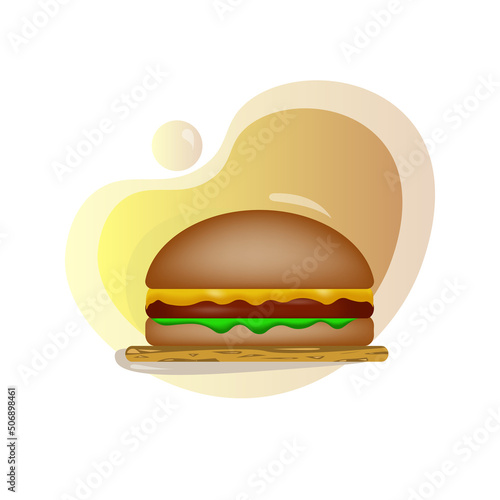 voluminous juicy burger.food vector illustration