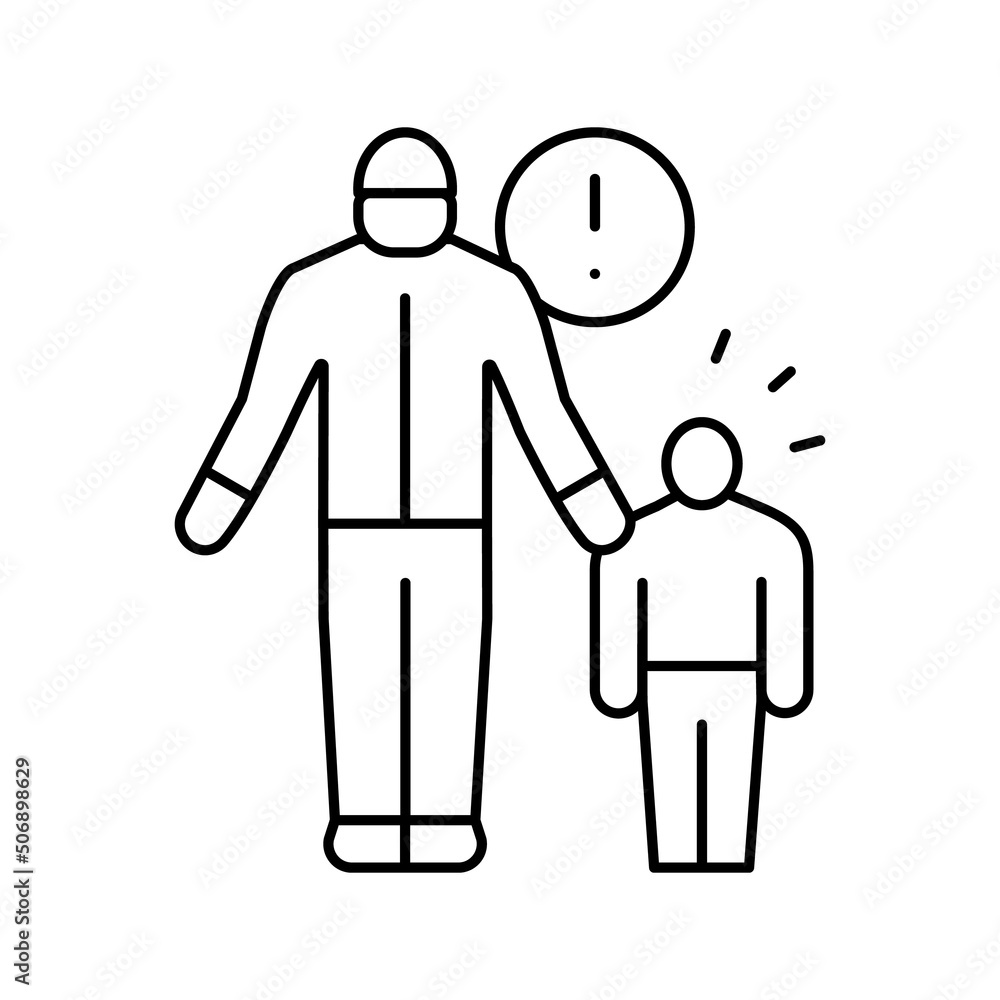 kidnapping crime line icon vector illustration kidnapping crime line icon vector illustration