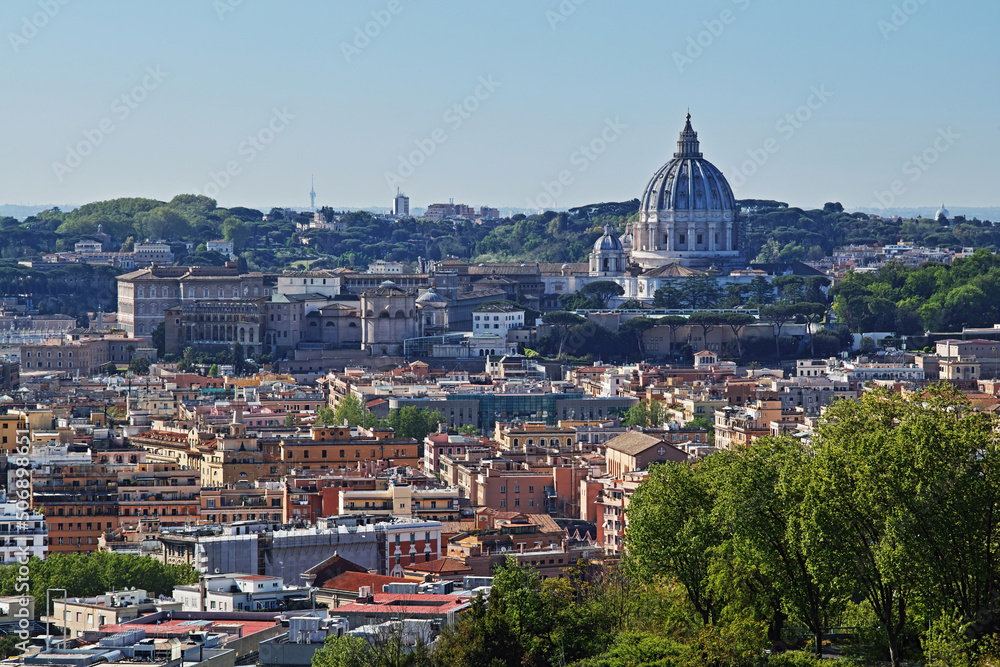 Vatican city with the dome of St. Peter's basilica