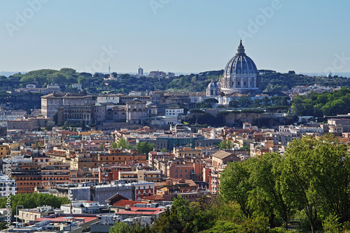 Photography Vatican city with the dome of St. Peter's basilica